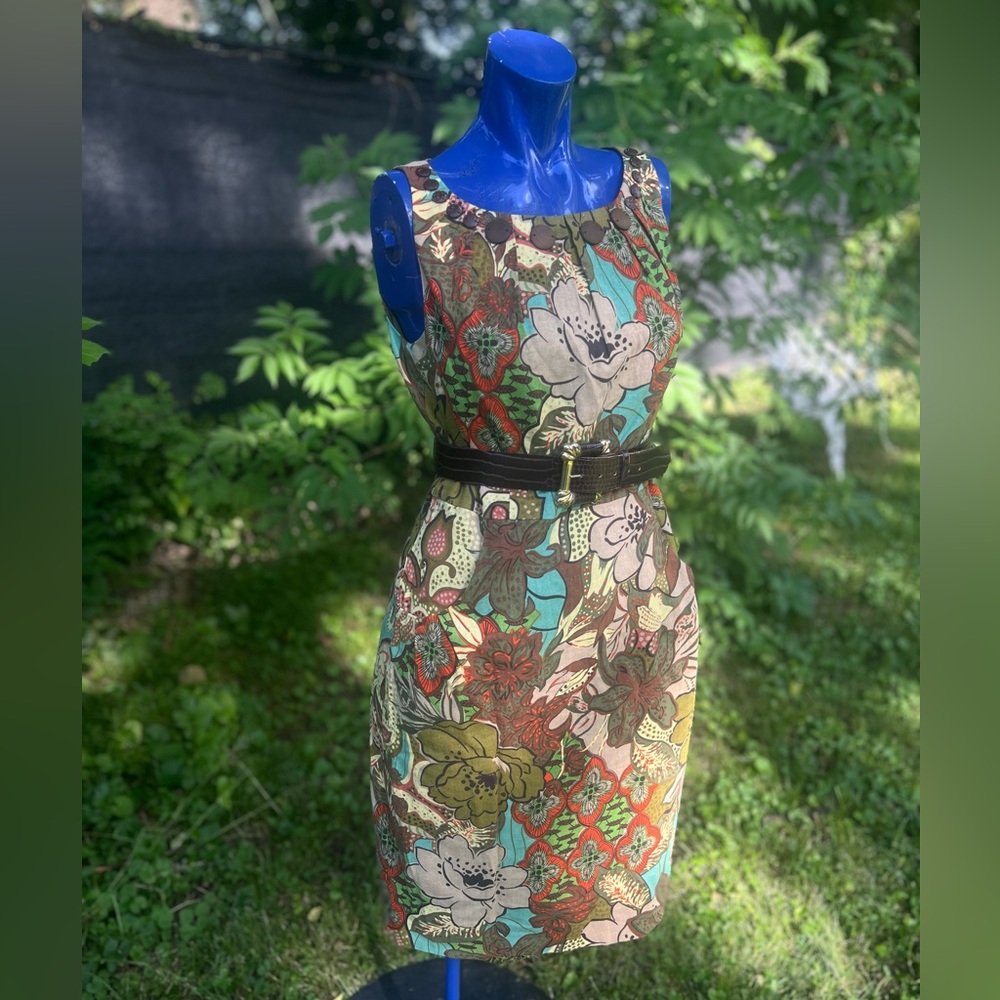 Vintage tropical print dress